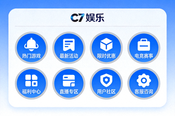 探索C7娱乐快速导航功能配图 - 海量游戏与活动入口展示