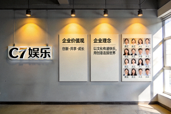 C7娱乐公司企业文化墙照片 - 展示企业价值观和理念