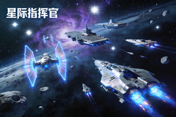 策略游戏《星际指挥官》场景图 - 太空舰队在星系中航行