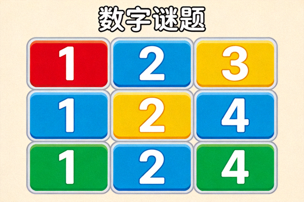 解谜游戏《数字谜题》游戏画面 - 彩色数字方块排列组合