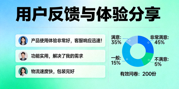 用户反馈与体验分享配图 - 展示用户评价和满意度调查结果